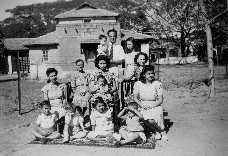 My mother's immediate family around 1950 at the family home in Tambaram, Madras, India
